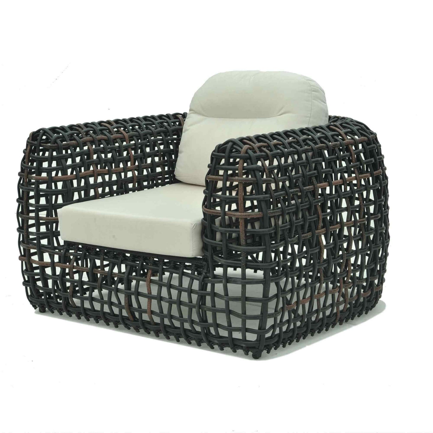 Dynasty Outdoor Armchair (Black Mushroom) with Sunbrella Cushion