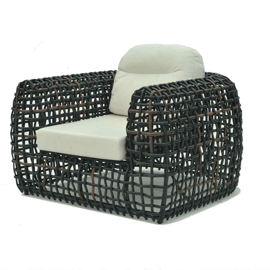 Dynasty Outdoor Armchair (Black Mushroom) with Sunbrella Cushion