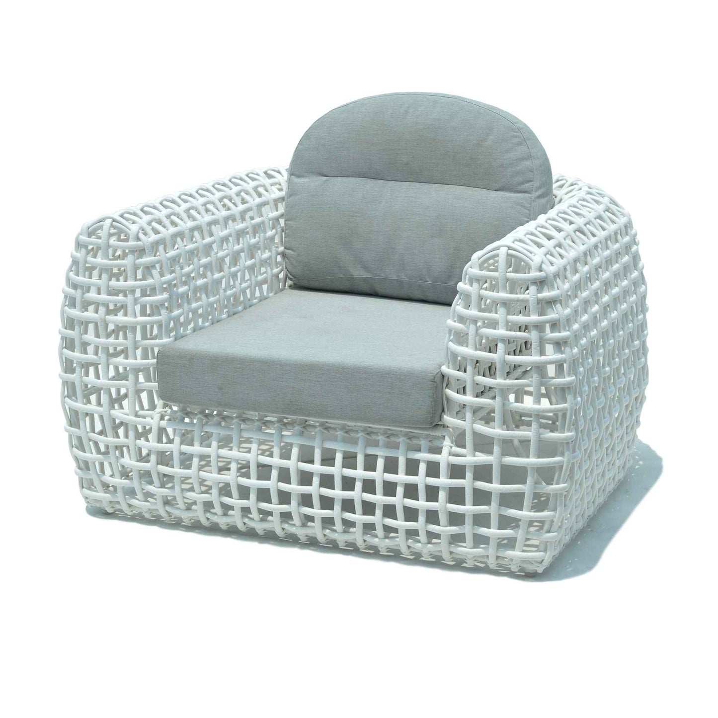 Dynasty Outdoor Armchair (White Mushroom) with Sunbrella Cushion