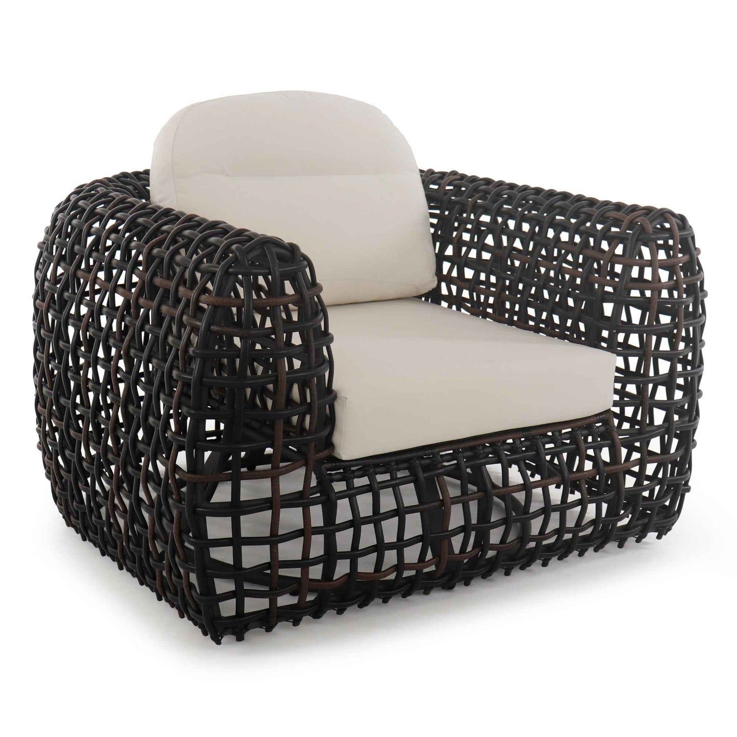 Dynasty Swivel Armchair (Black Mushroom) with Sunbrella Cushion