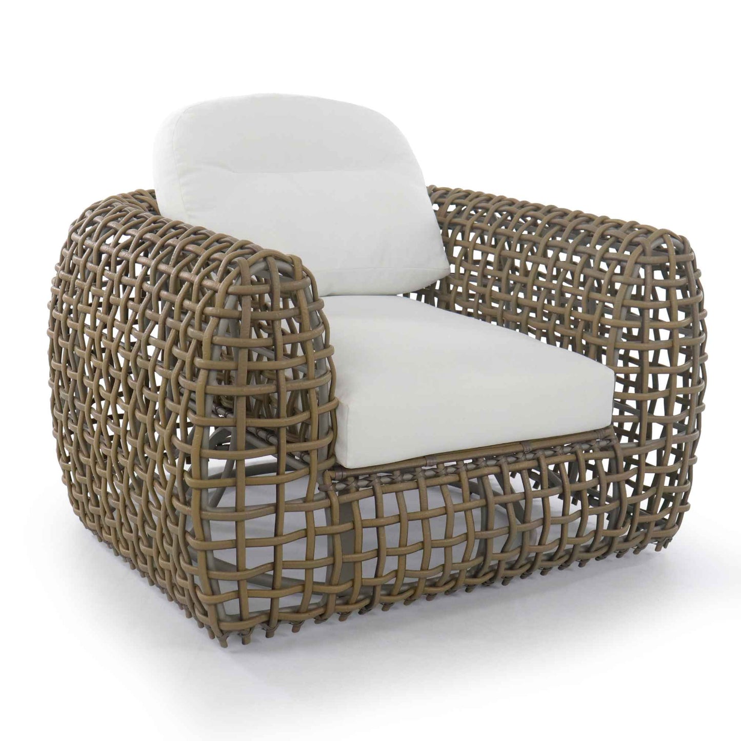 Dynasty Swivel Armchair (Kubu Mushroom) with Sunbrella Cushion
