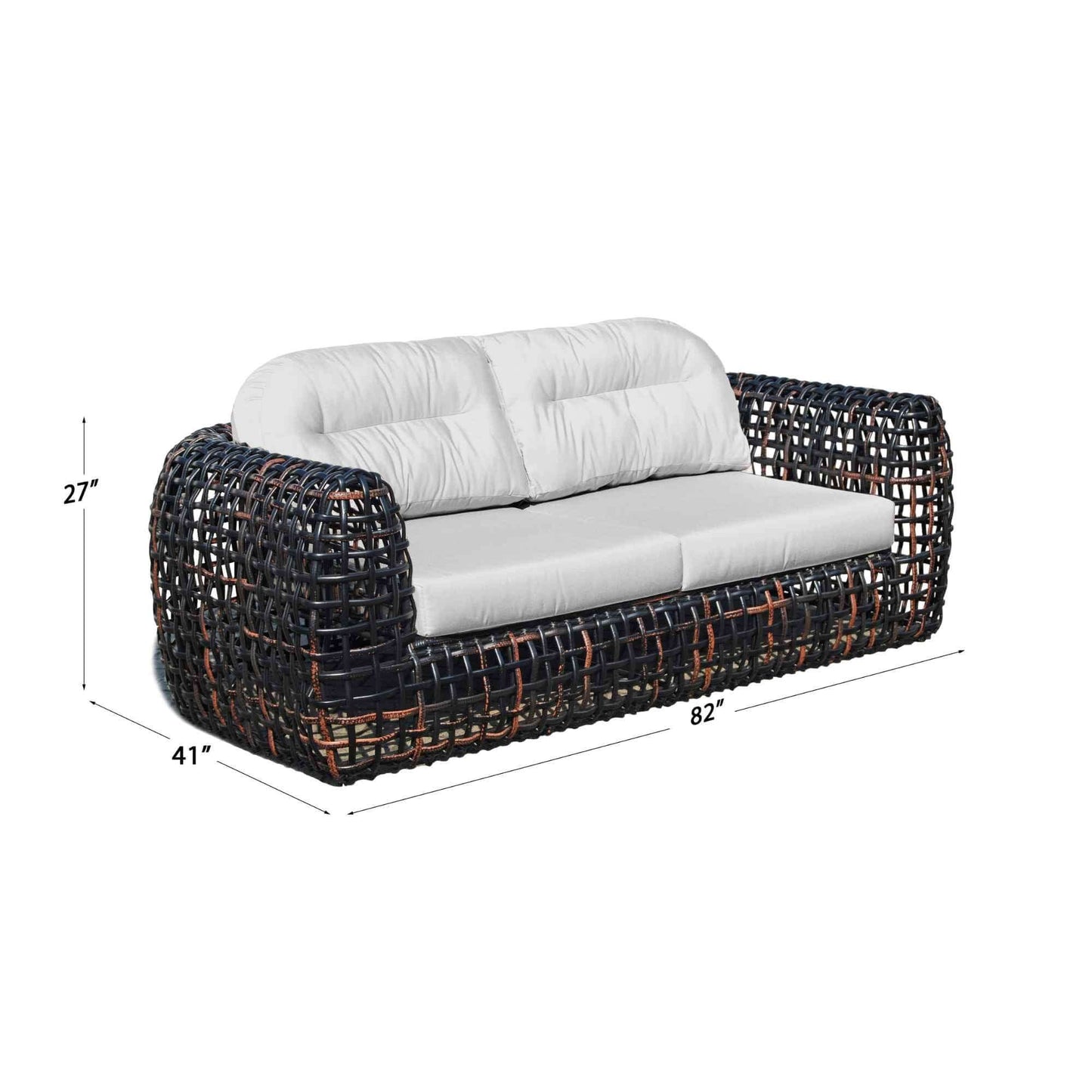 Dynasty 5-Piece Outdoor Seating Set with Sunbrella Cushion (Black Mushroom)