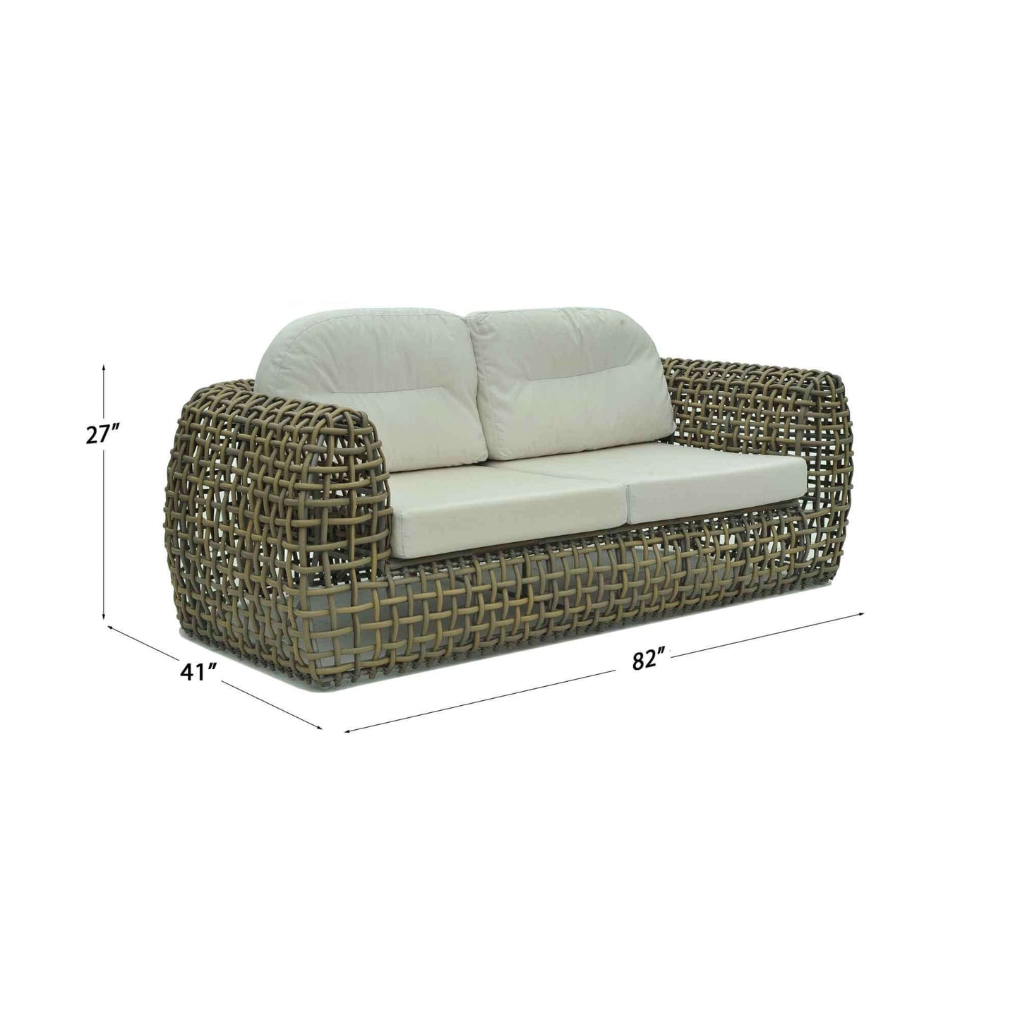 Dynasty 5-Piece Outdoor Seating Set with Sunbrella Cushion (Kubu Mushroom)