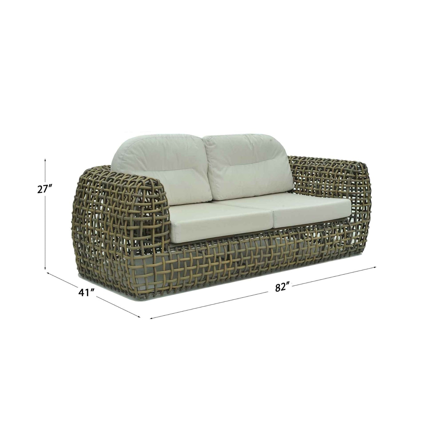Dynasty Outdoor Sofa (Kubu Mushroom) with Sunbrella Cushion