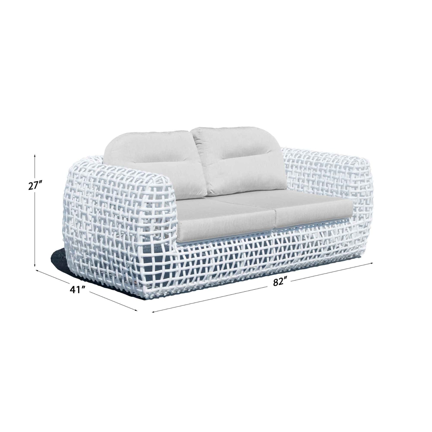 Dynasty Outdoor Sofa (White Mushroom) with Sunbrella Cushion