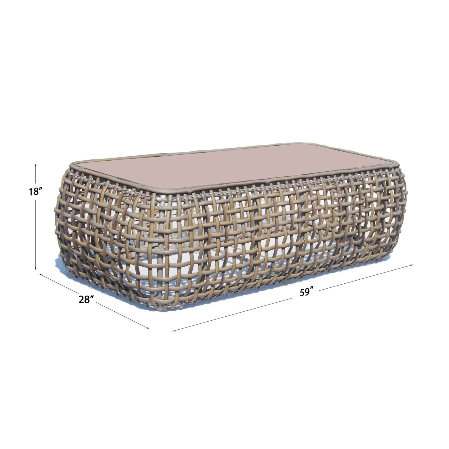 Dynasty 5-Piece Outdoor Seating Set with Sunbrella Cushion (Kubu Mushroom)