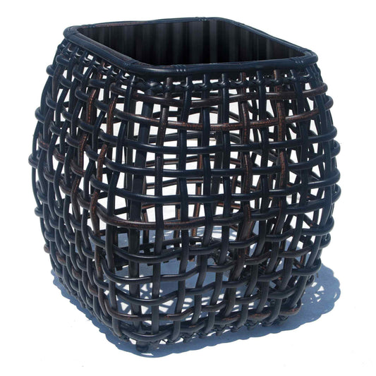 Dynasty Outdoor Side Table with Glass (Black Mushroom)