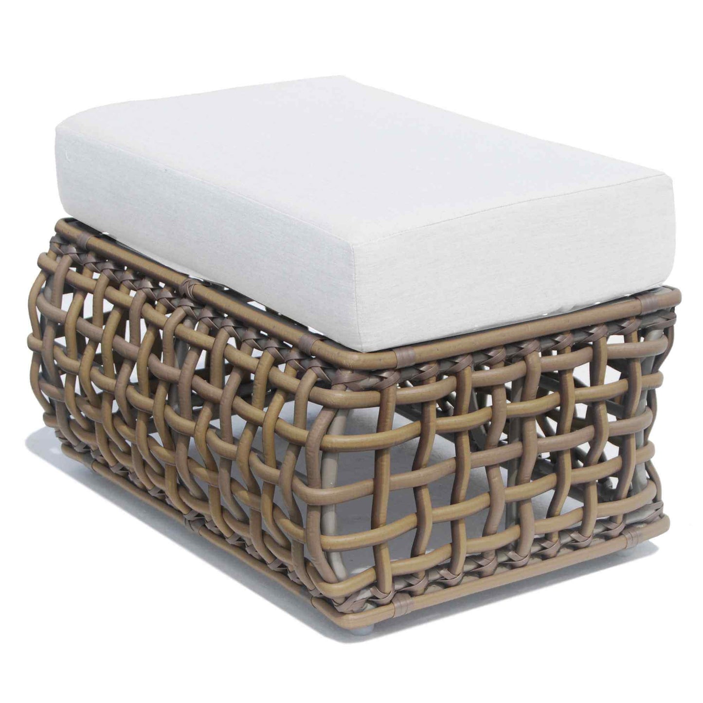 Dynasty Outdoor Ottoman with Sunbrella Cushion (Kubu Mushroom)