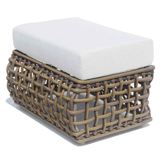 Dynasty Outdoor Ottoman with Sunbrella Cushion (Kubu Mushroom)