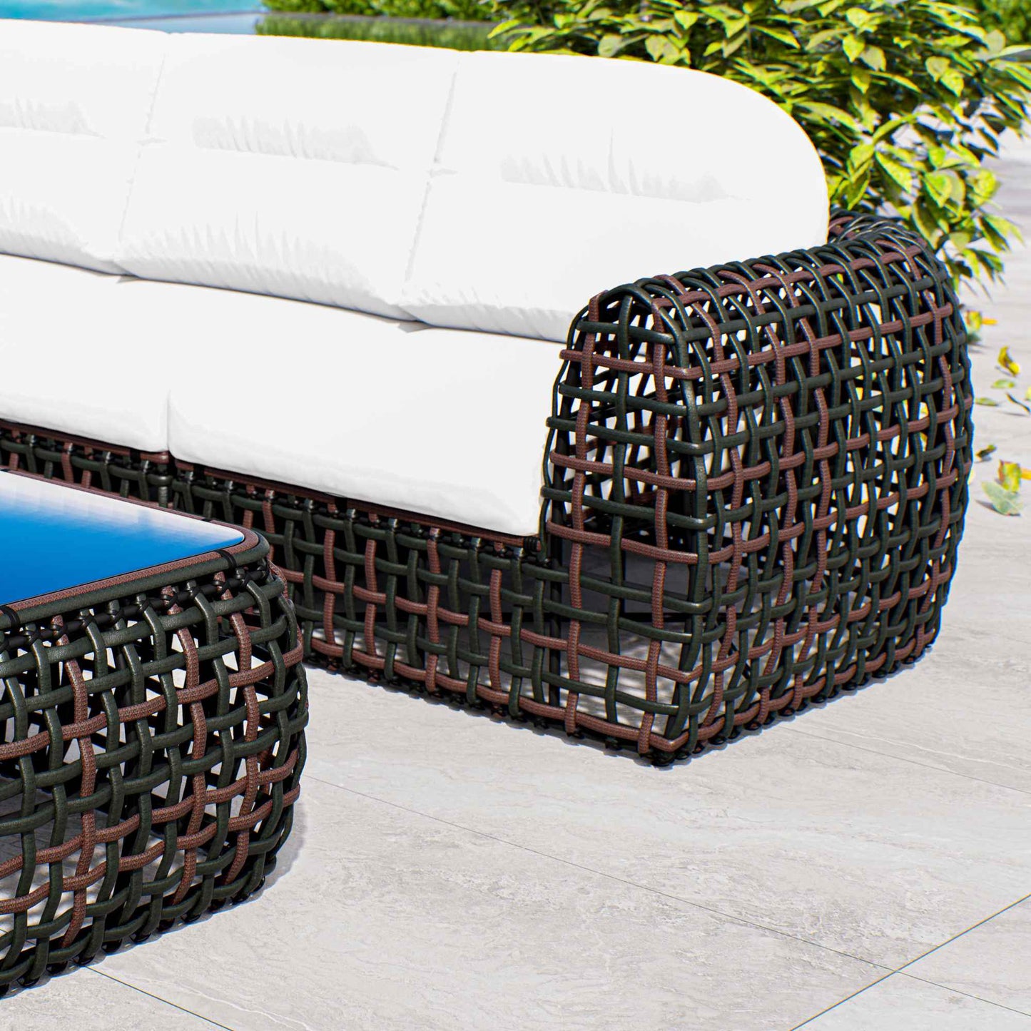 Dynasty Modular Corner with Sunbrella Cushion (Black Mushroom)