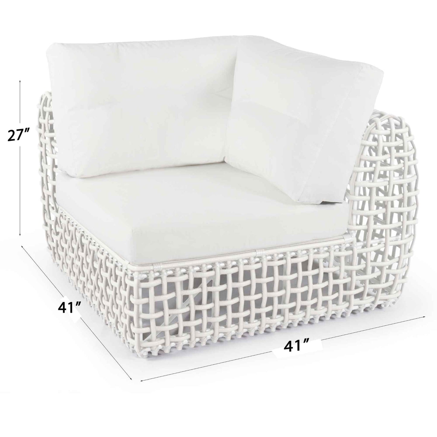 Dynasty 10-Piece Sectional Set (White Mushroom) with Sunbrella Cushions