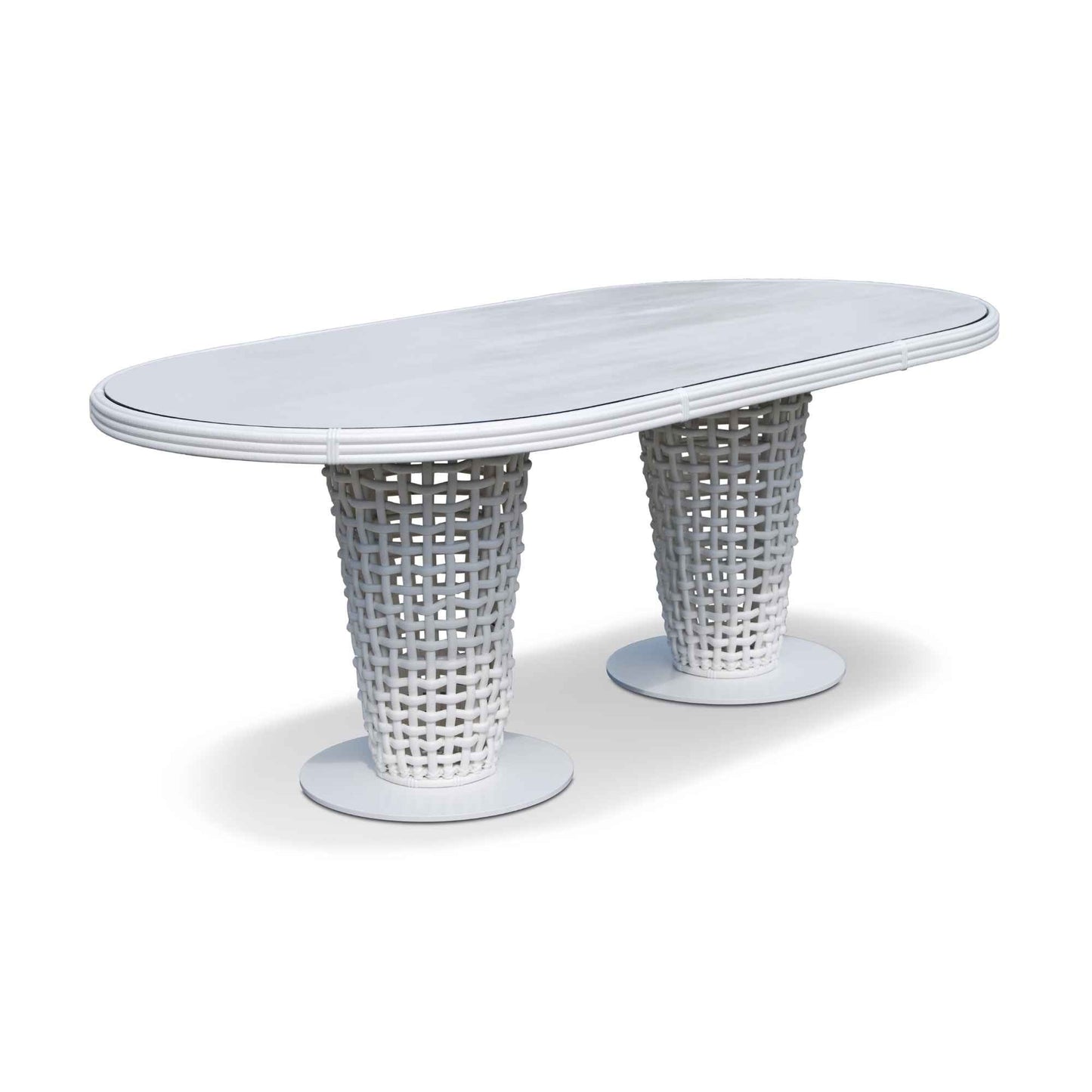 Dynasty 7-Piece Dining Set with Sunbrella Cushion (White Mushroom)