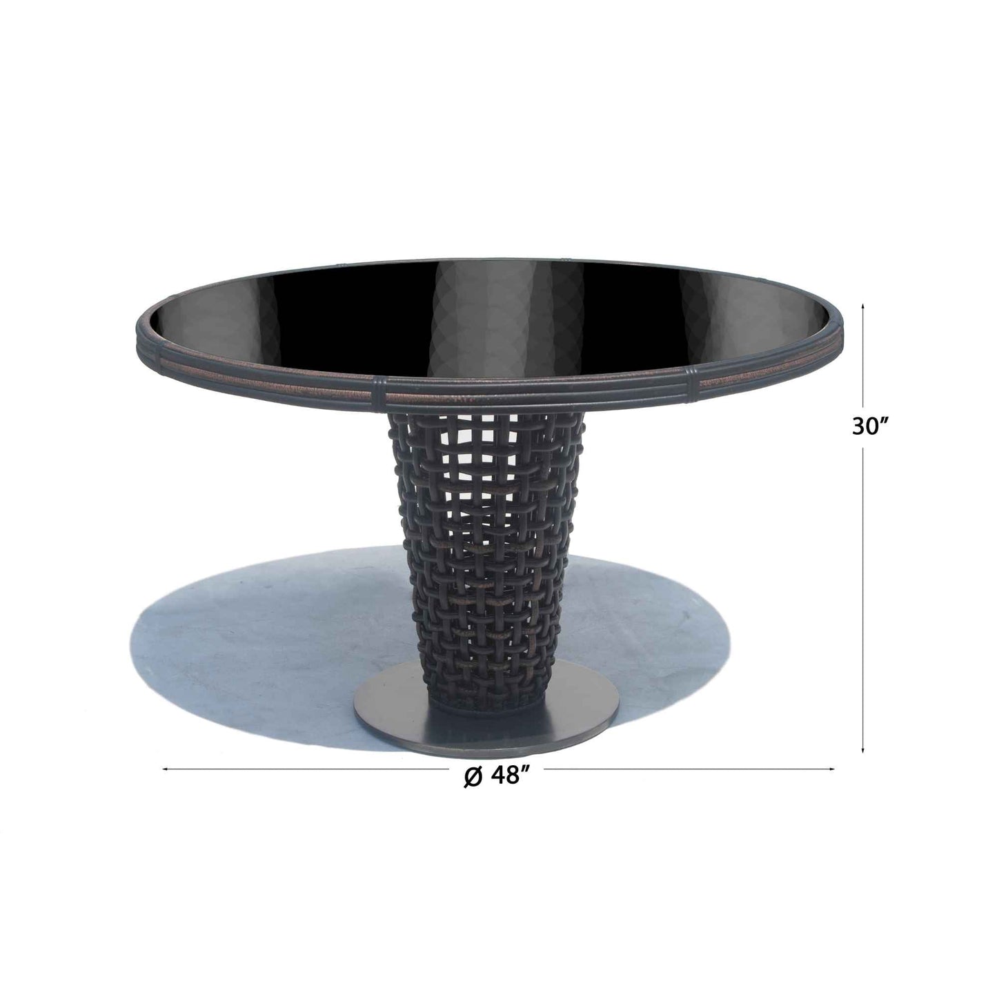 Dynasty 5-Piece Dining Set with Sunbrella Cushion (Black Mushroom)