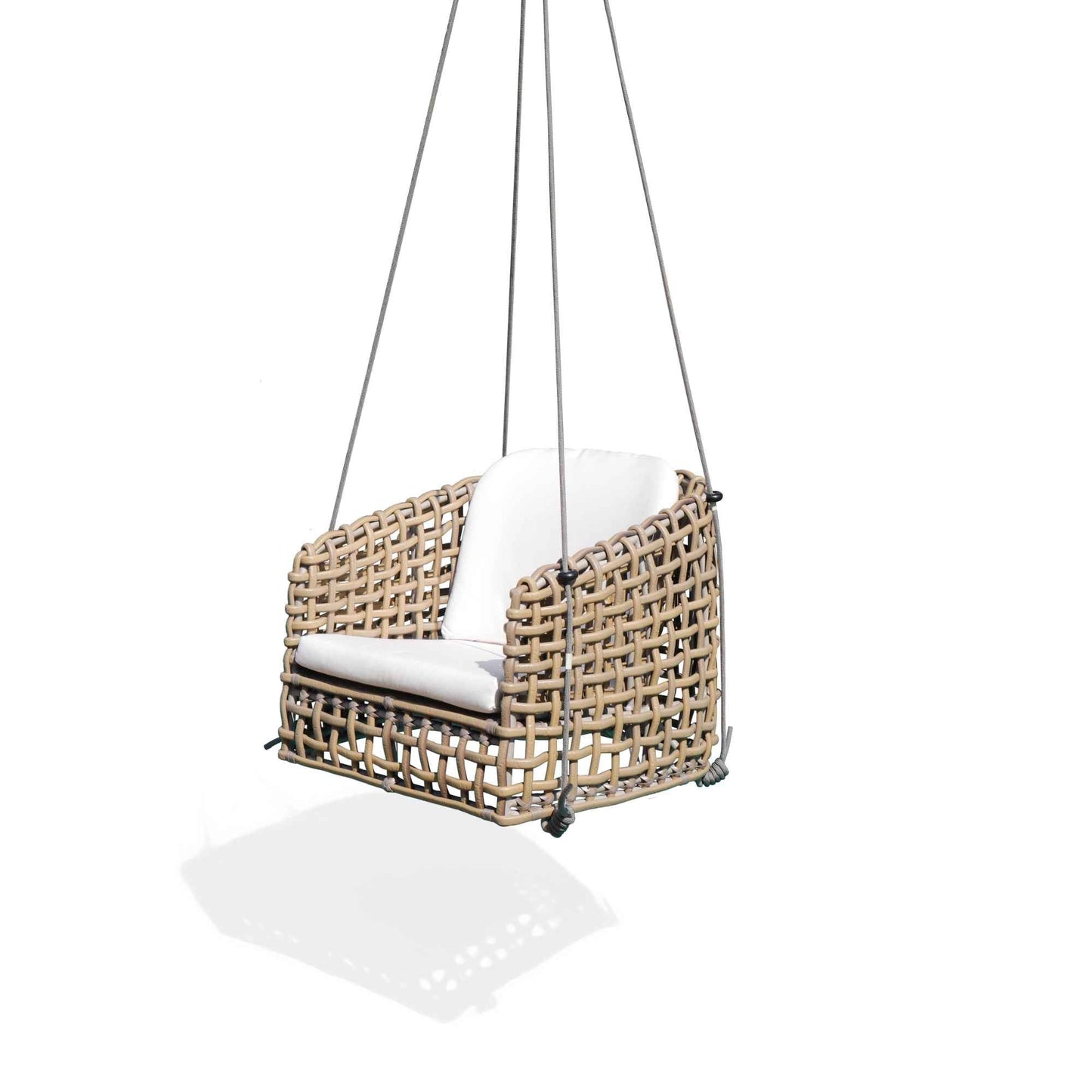 Dynasty Outdoor Hanging Dining Armchair with Sunbrella Cushion (Kubu Mushroom)
