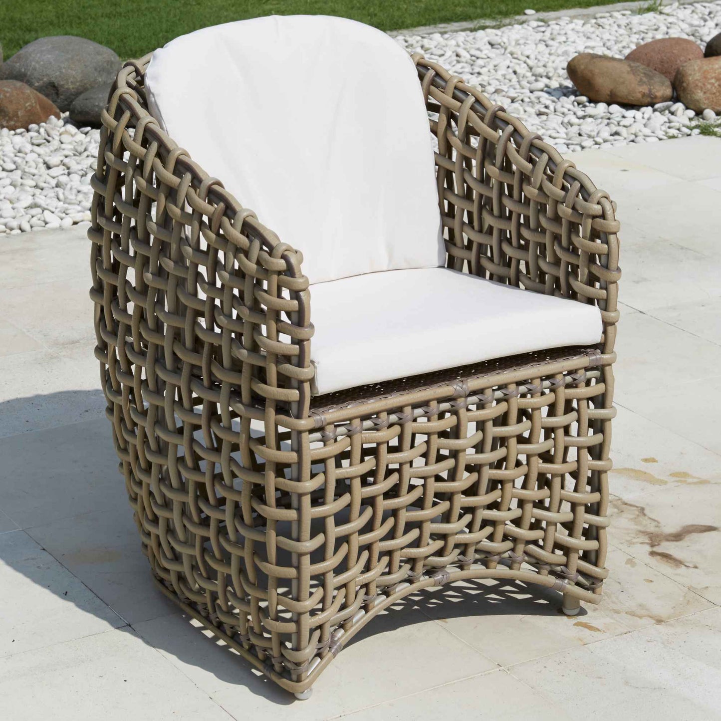 Dynasty 7-Piece Dining Set with Sunbrella Cushion (Kubu Mushroom)