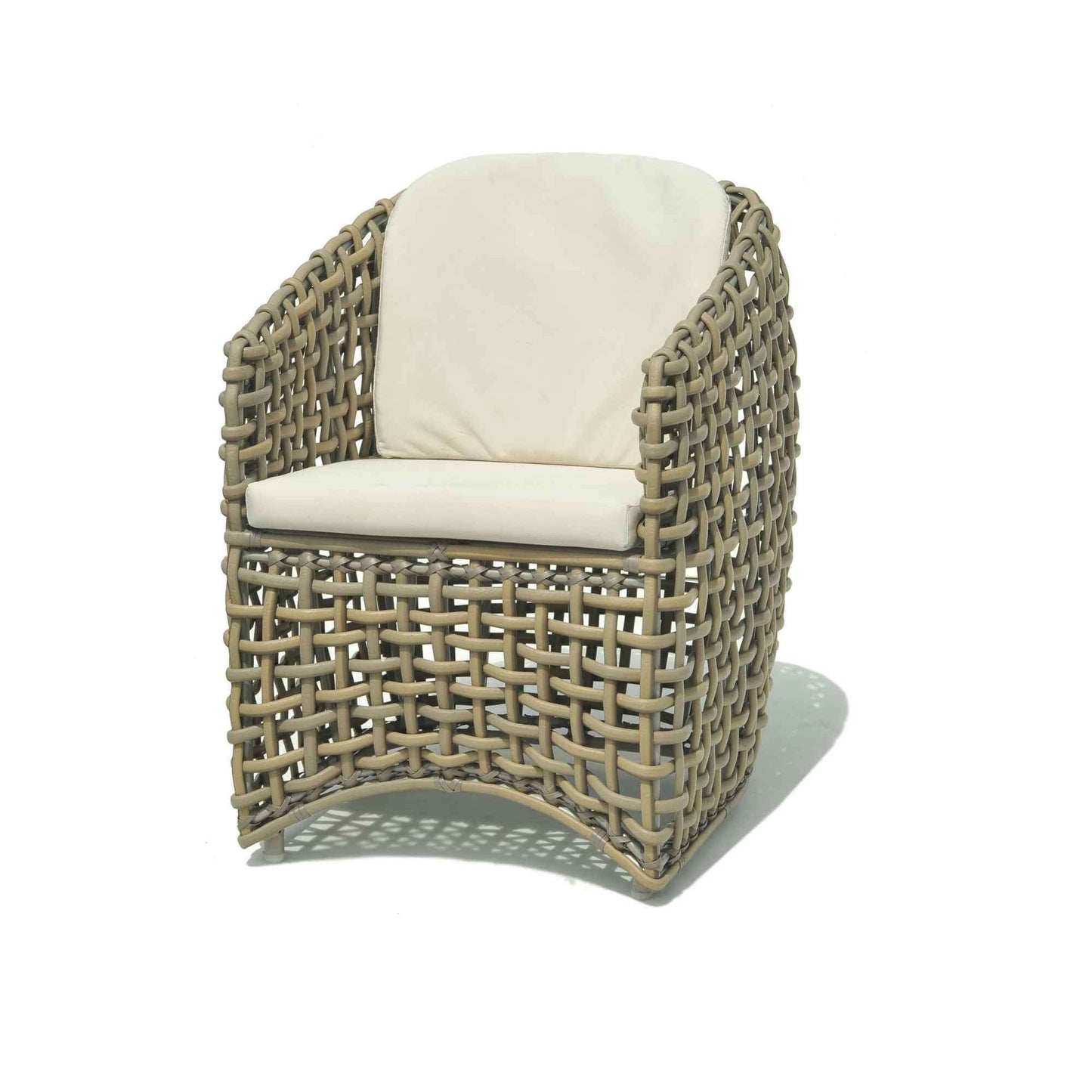 Dynasty Outdoor Dining Armchair with Sunbrella Cushion (Kubu Mushroom)