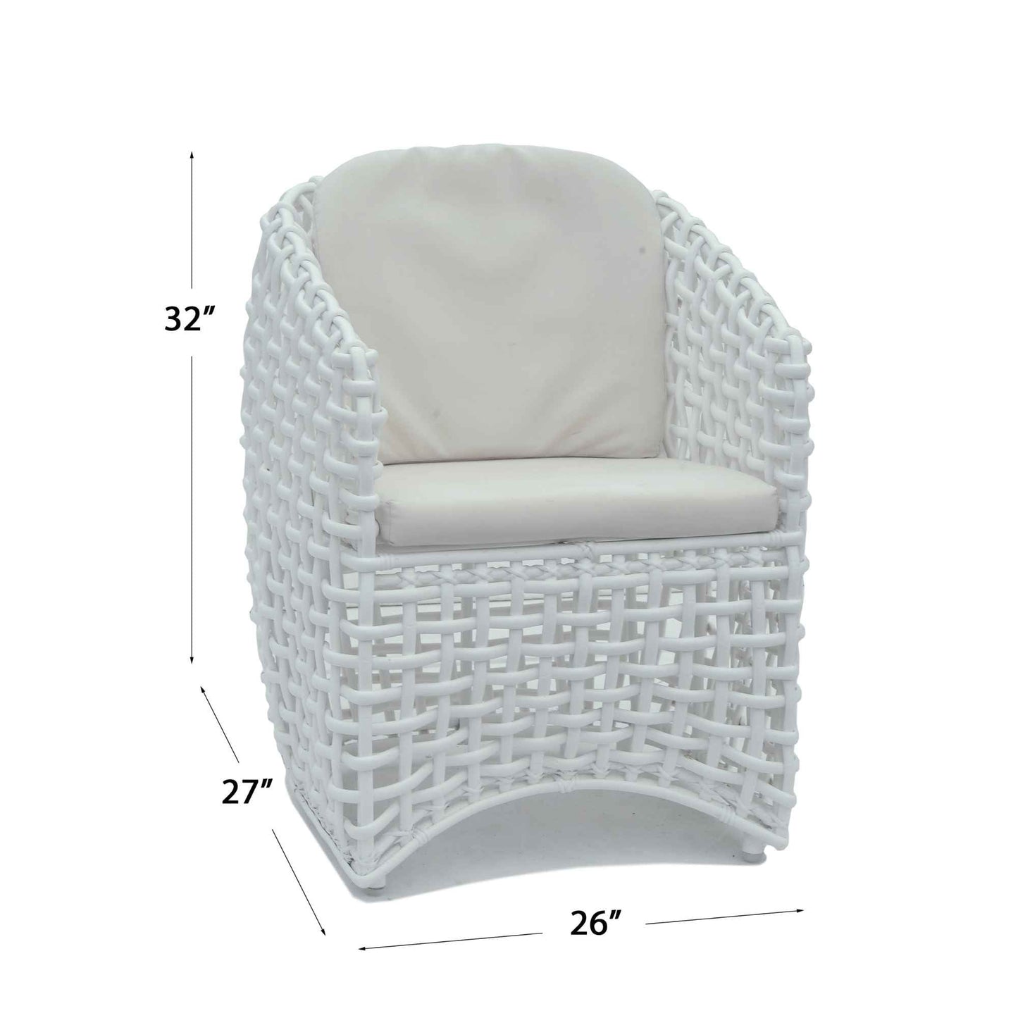 Dynasty 5-Piece Dining Set with Sunbrella Cushion (White Mushroom)