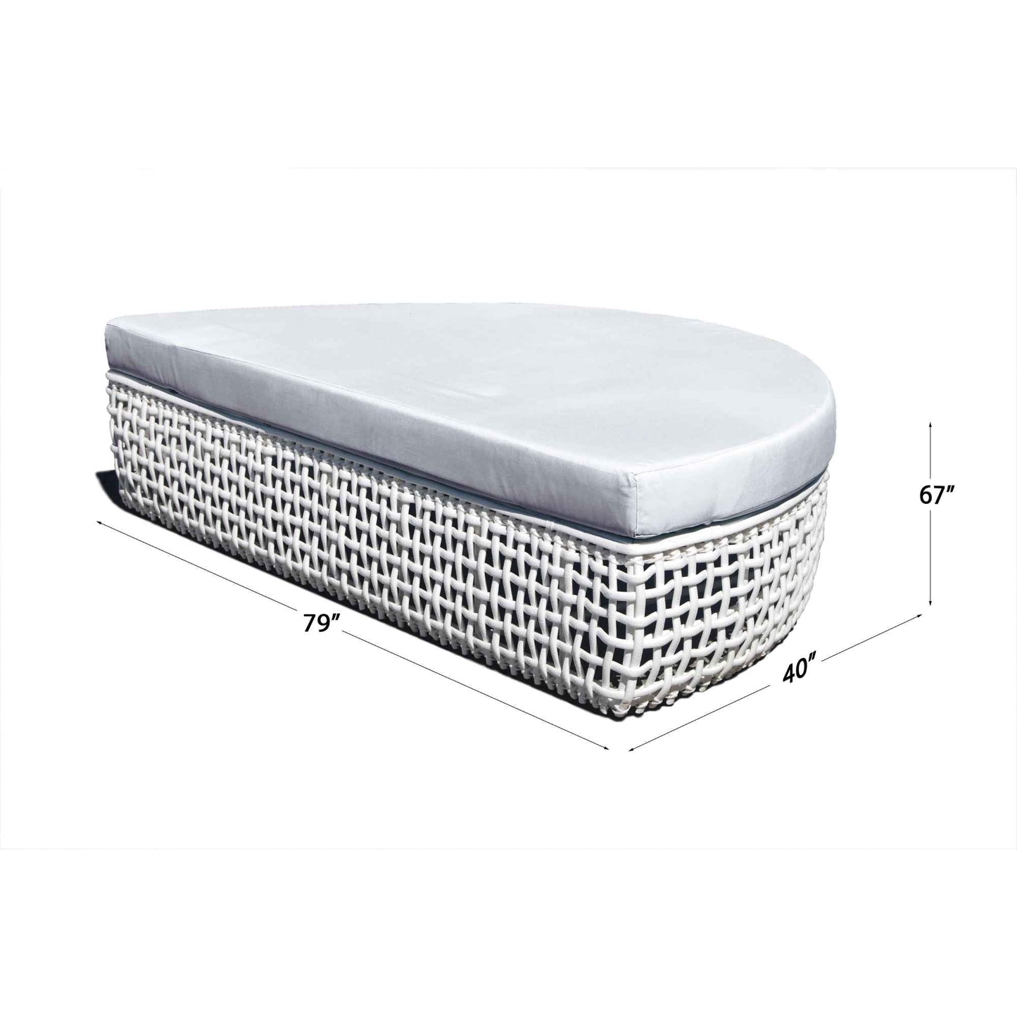 Dynasty Daybed with Canopy and Sunbrella Cushions (White Mushroom)