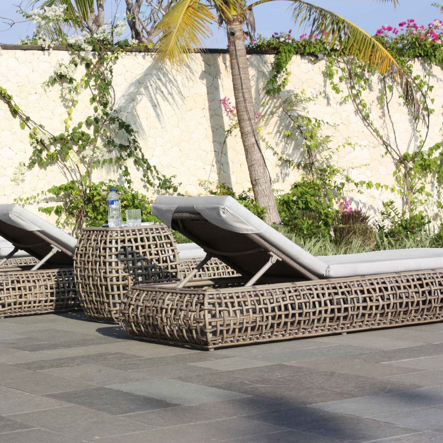 Dynasty Chaise Lounger with Sunbrella Cushion (Kubu Mushroom)