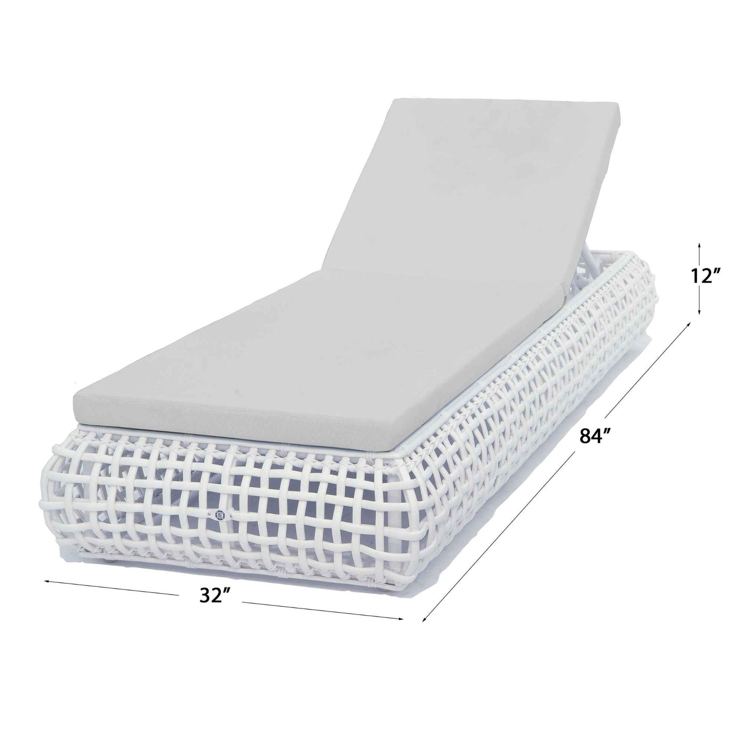 Dynasty Chaise Lounger with Sunbrella Cushion (White Mushroom)