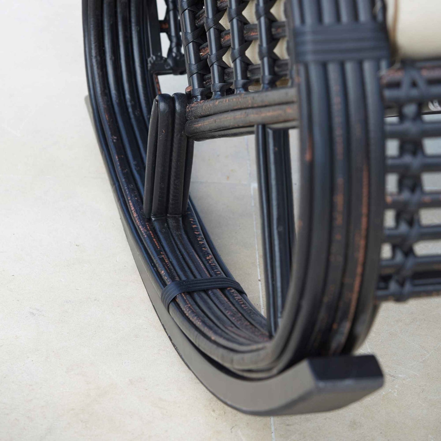 Dynasty Rocker with Sunbrella Cushion (Black Mushroom)