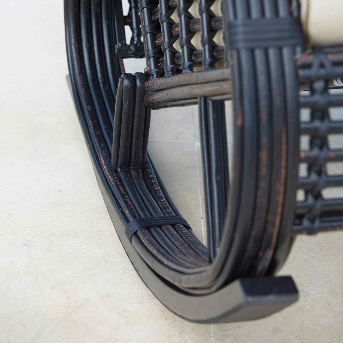 Dynasty Rocker with Sunbrella Cushion (Black Mushroom)