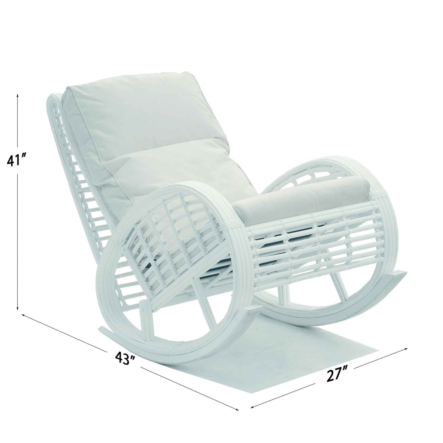 Dynasty Rocker with Sunbrella Cushion (White Mushroom)