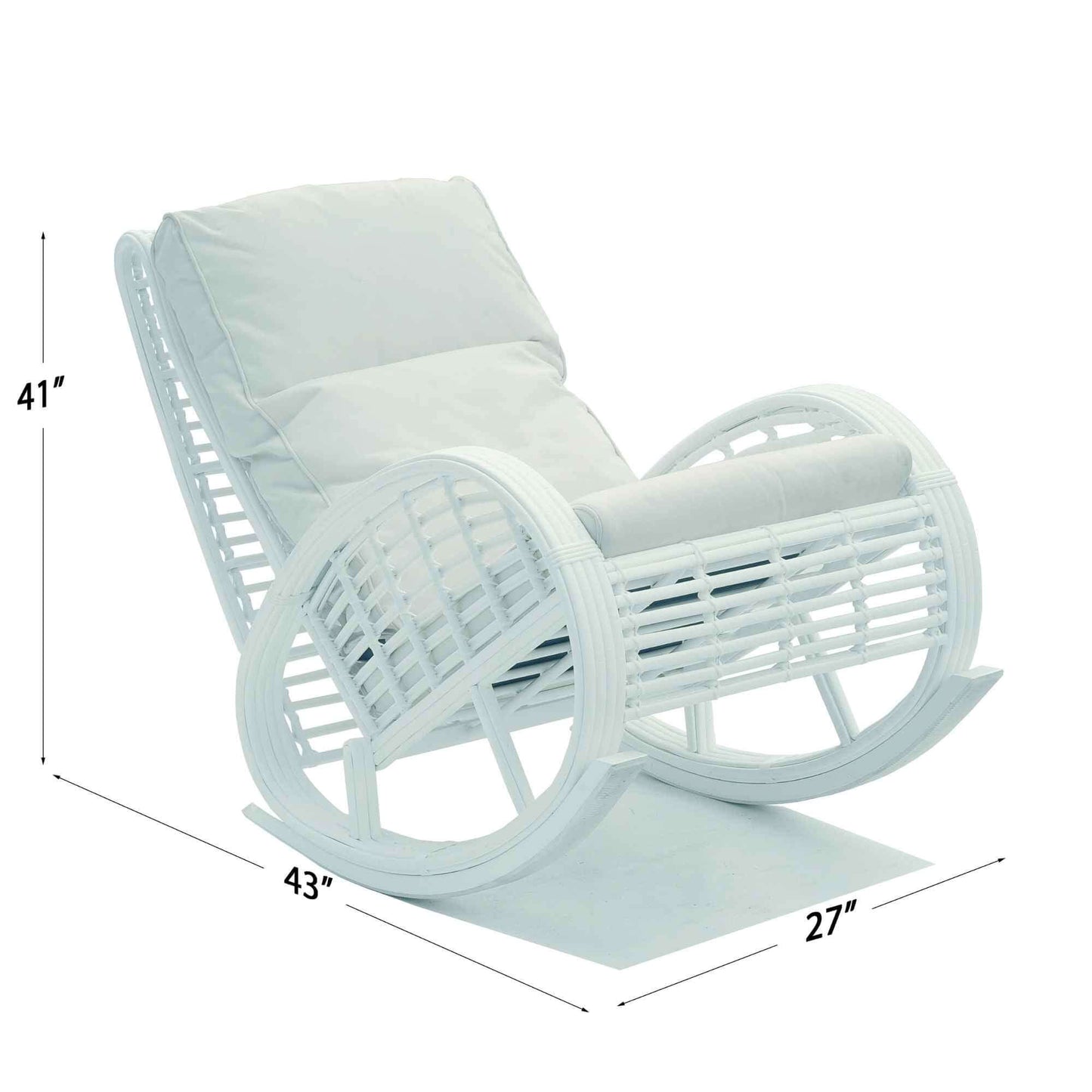 Dynasty Rocker with Sunbrella Cushion (White Mushroom)