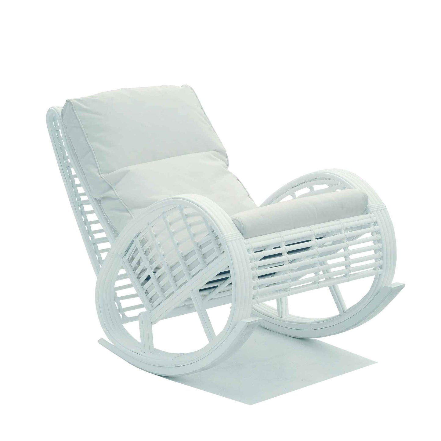 Dynasty Rocker with Sunbrella Cushion (White Mushroom)