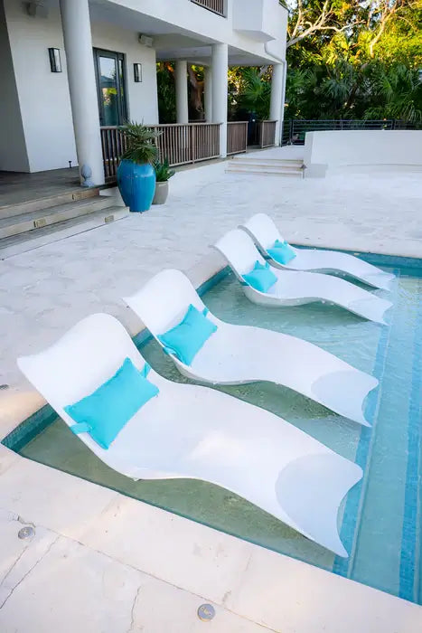 Panama Jack In-Pool chaise loungers set of 4 with built-in drain hole