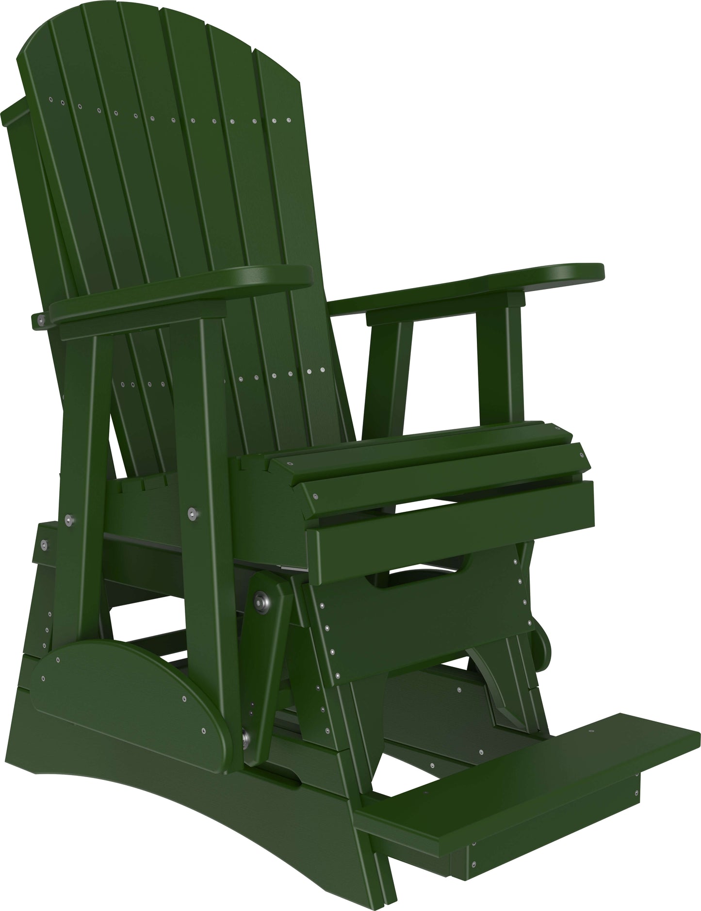 LuxCraft 2' Adirondack Outdoor Balcony Glider Chair made with all-weather materials