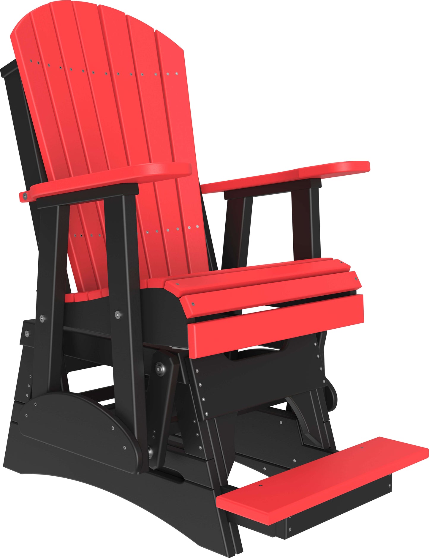 LuxCraft 2' Adirondack Outdoor Balcony Glider Chair made with all-weather materials