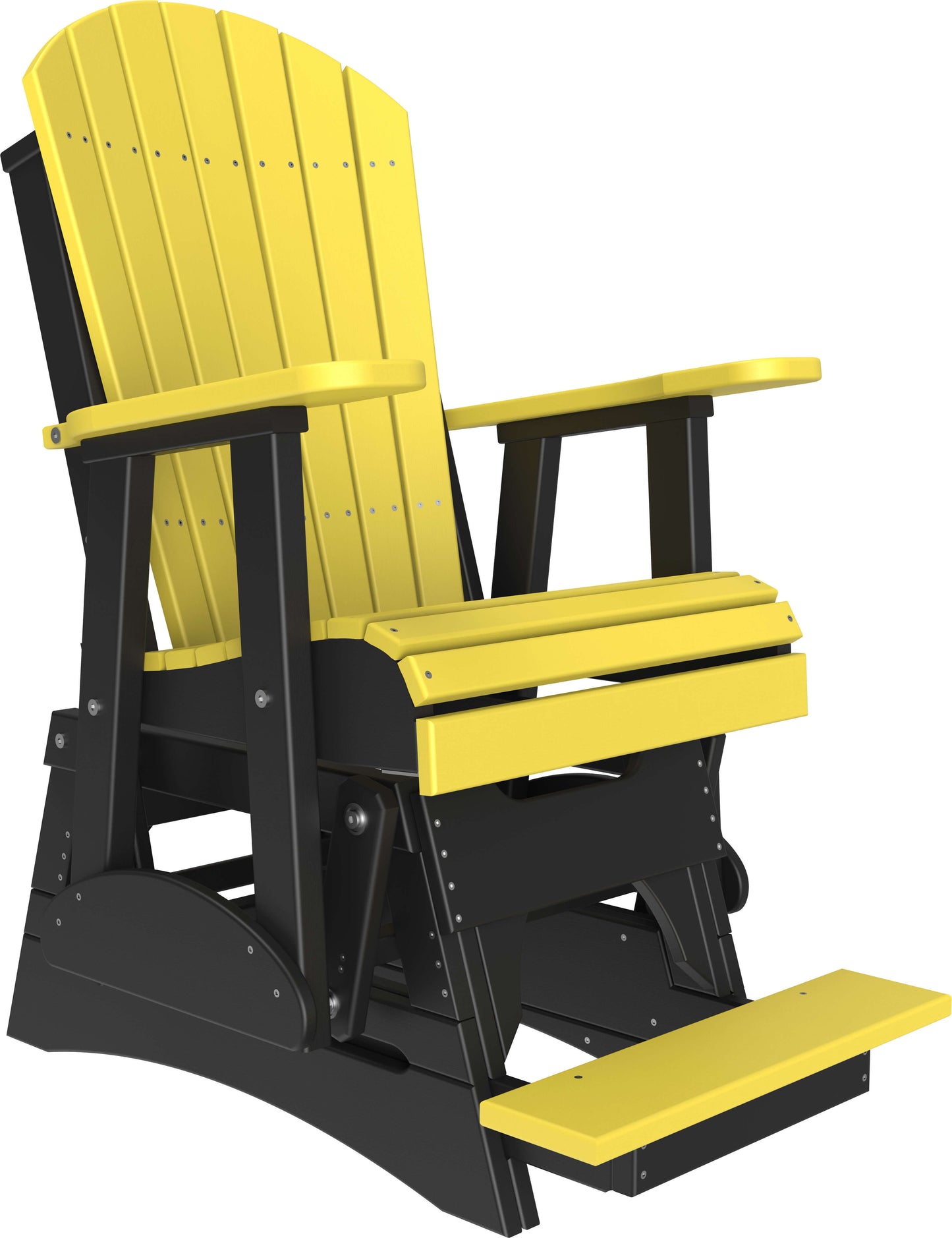 LuxCraft 2' Adirondack Outdoor Balcony Glider Chair made with all-weather materials