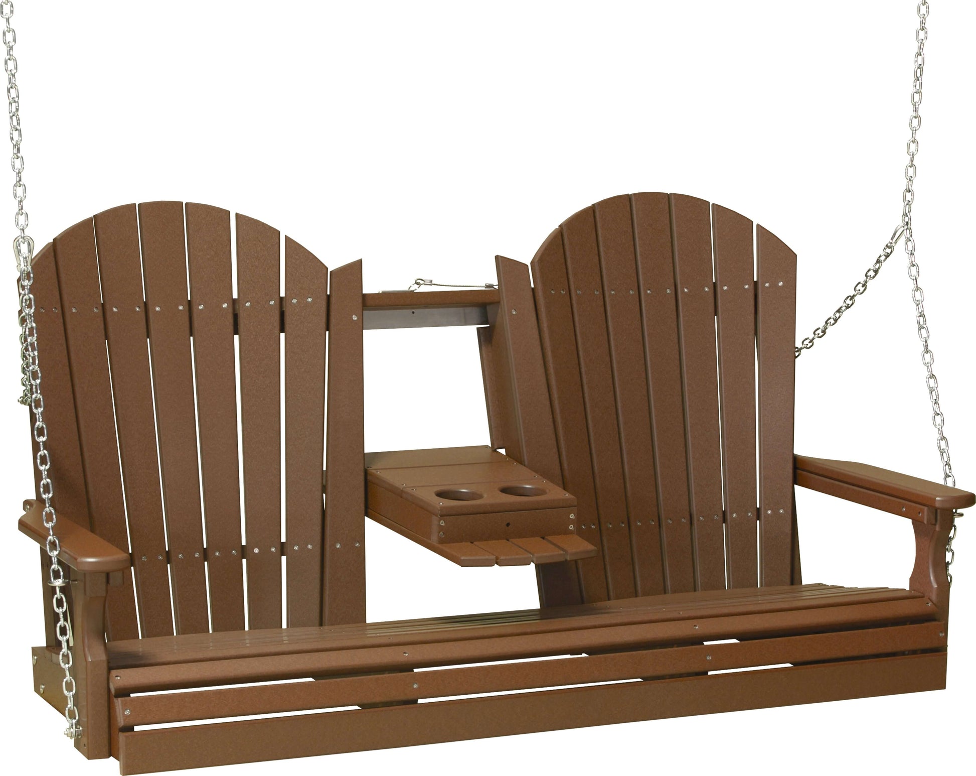 LuxCraft 5' Adirondack Porch Swing made with all-weather poly furniture materials