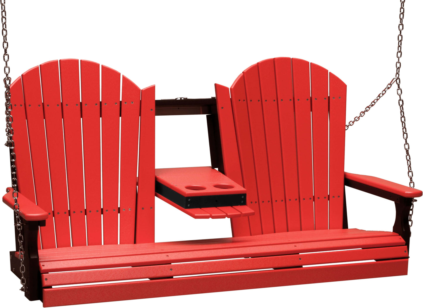 LuxCraft 5' Adirondack Porch Swing made with all-weather poly furniture materials
