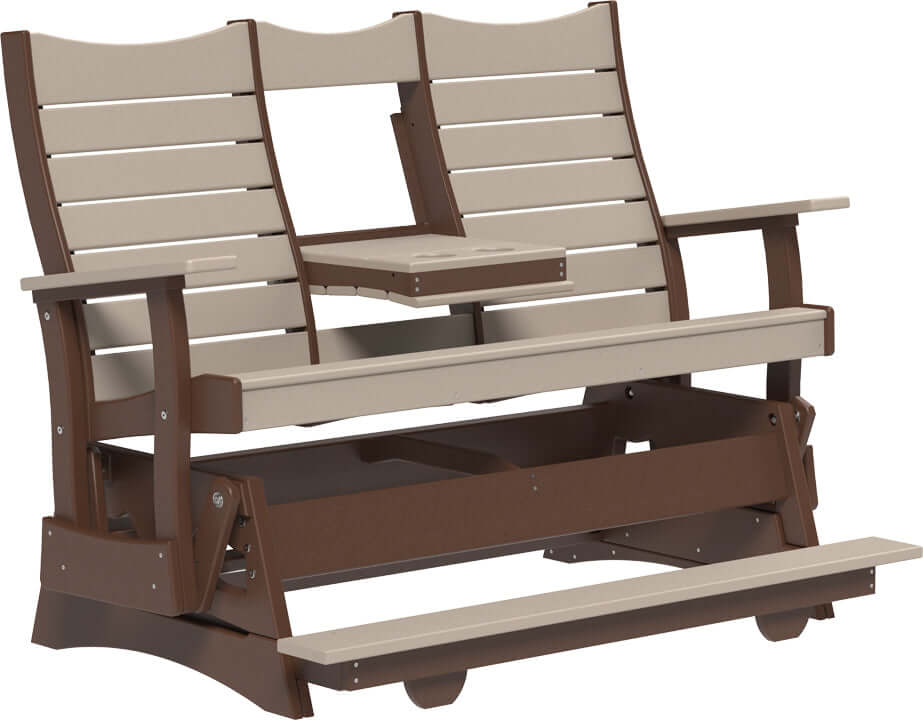 LuxCraft 5' Contour Balcony Glider — Amish-crafted recycled poly, weather-resistant design