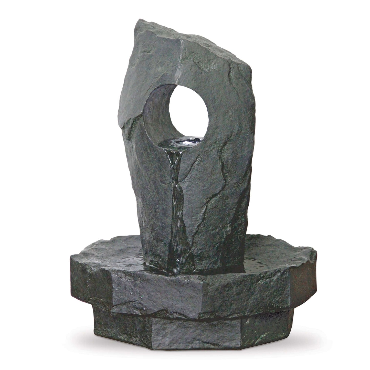 Melrose International Stone Standing Rock Fountain made from sturdy polyresin and stone powder construction