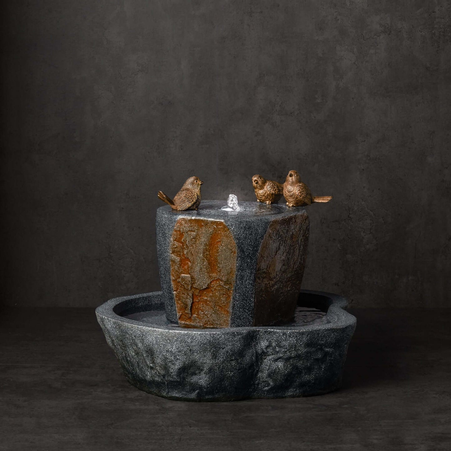 Melrose International stone bird bath pool fountain for indoor and outdoor use
