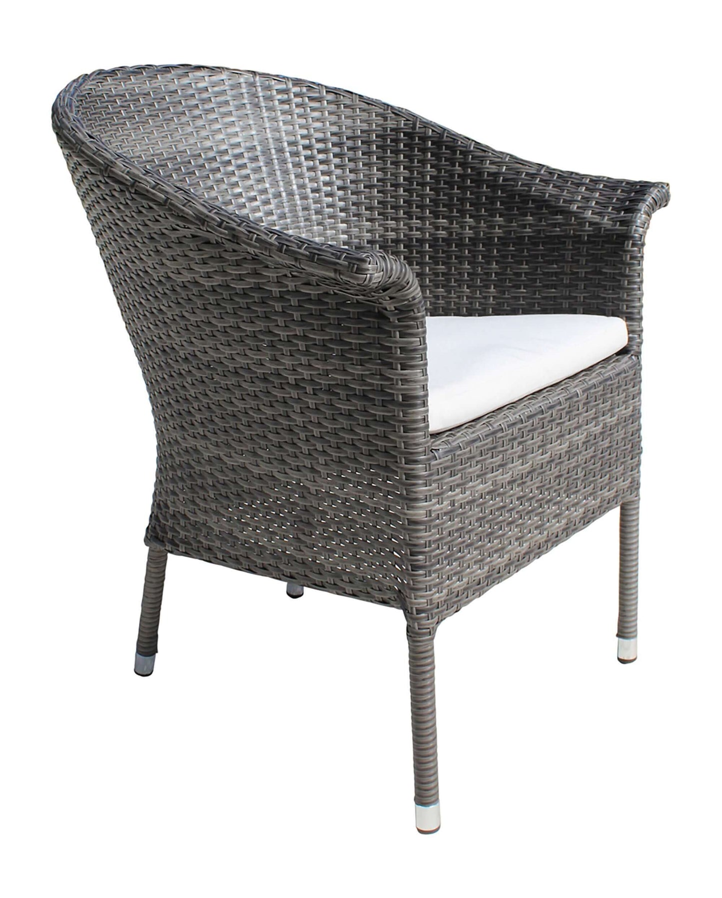 Outdoor stackable woven armchairs with cushion set of 2