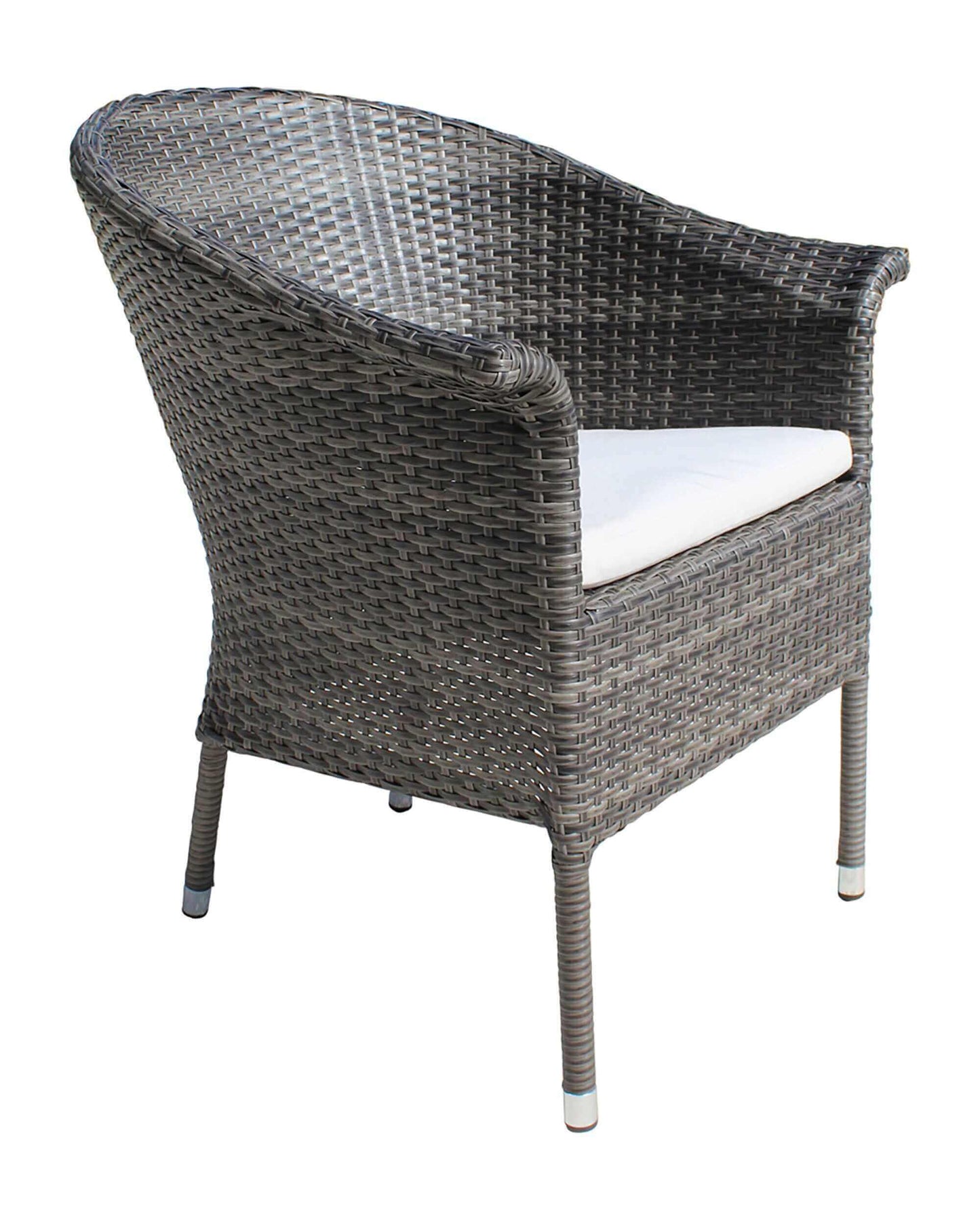 Sleek outdoor lounge chair with cushions made from commercial quality thick wicker weave pattern
