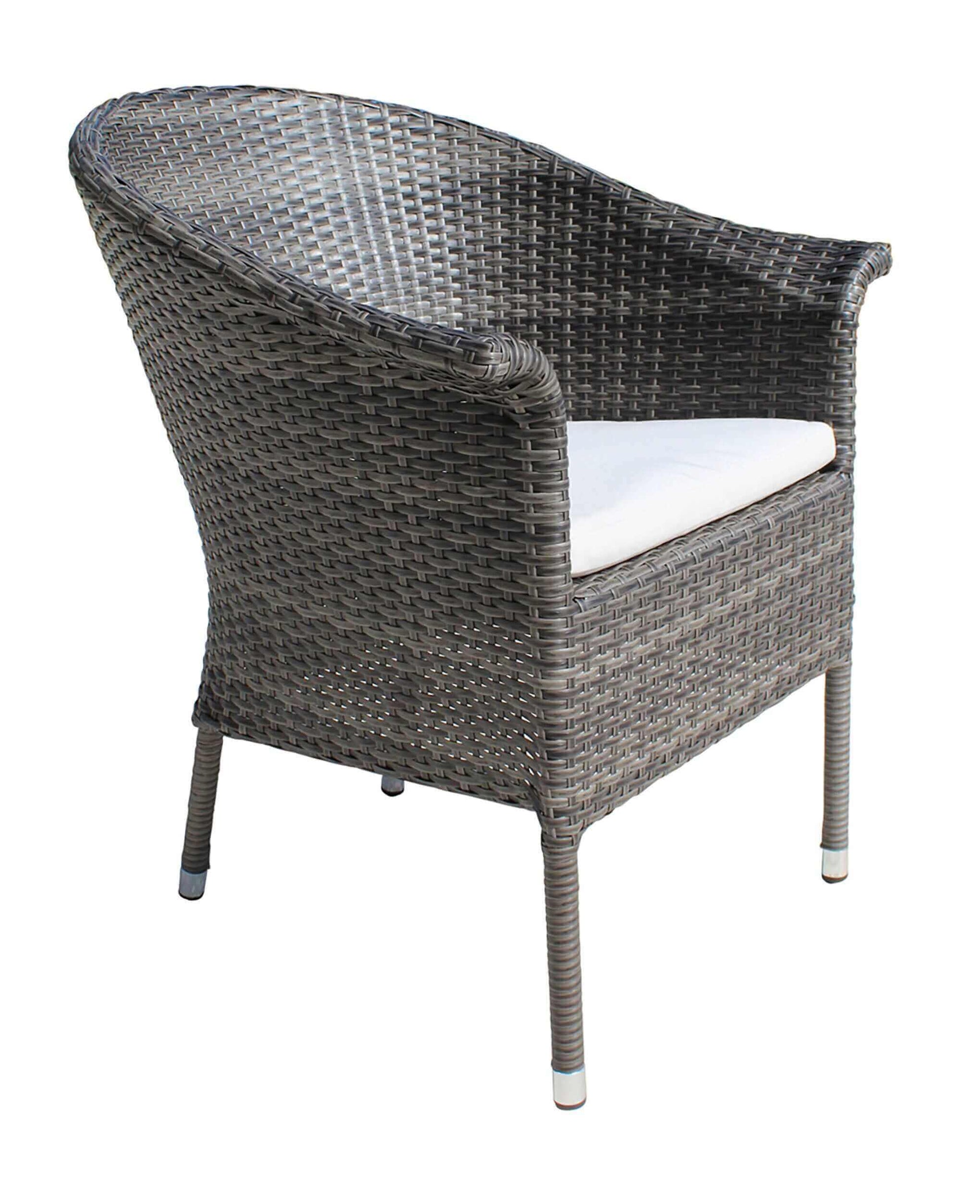 Sleek outdoor lounge chair with cushions made from commercial quality thick wicker weave pattern