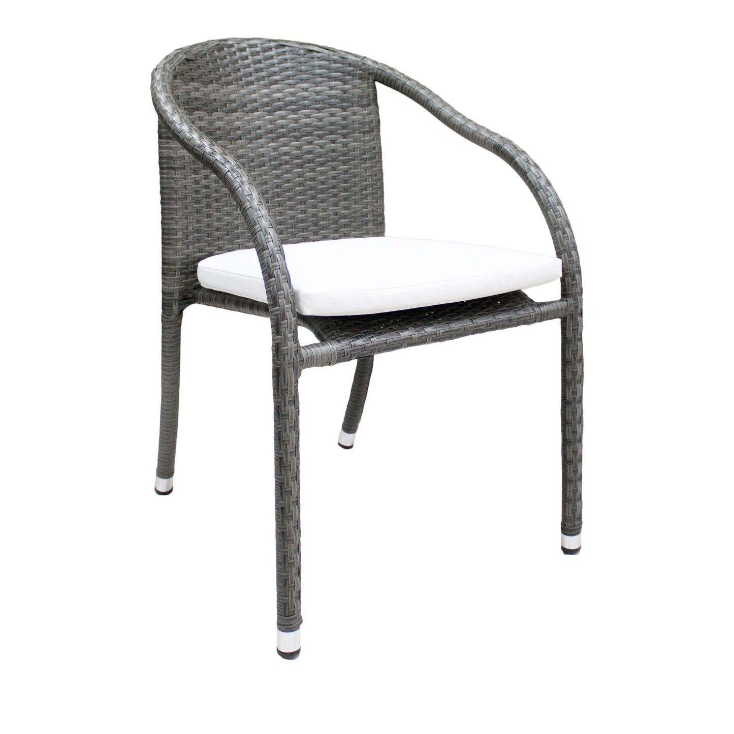 Outdoor stackable woven chairs with cushion set of 2