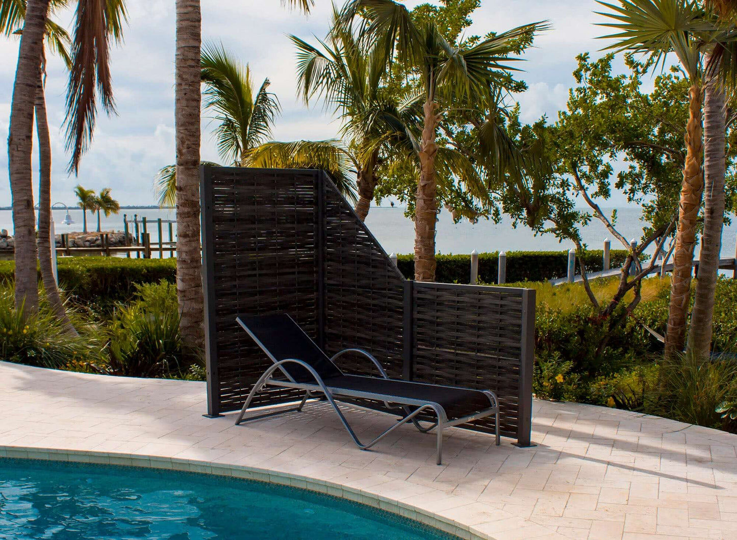 All weather proof chaise lounge with cushion made with HDPE synthetic wicker