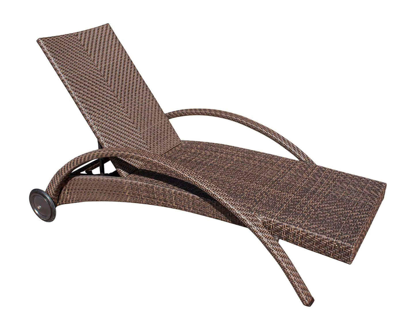 Chaise lounge chair made from aluminum frame woven with Rehau Java Brown fiber