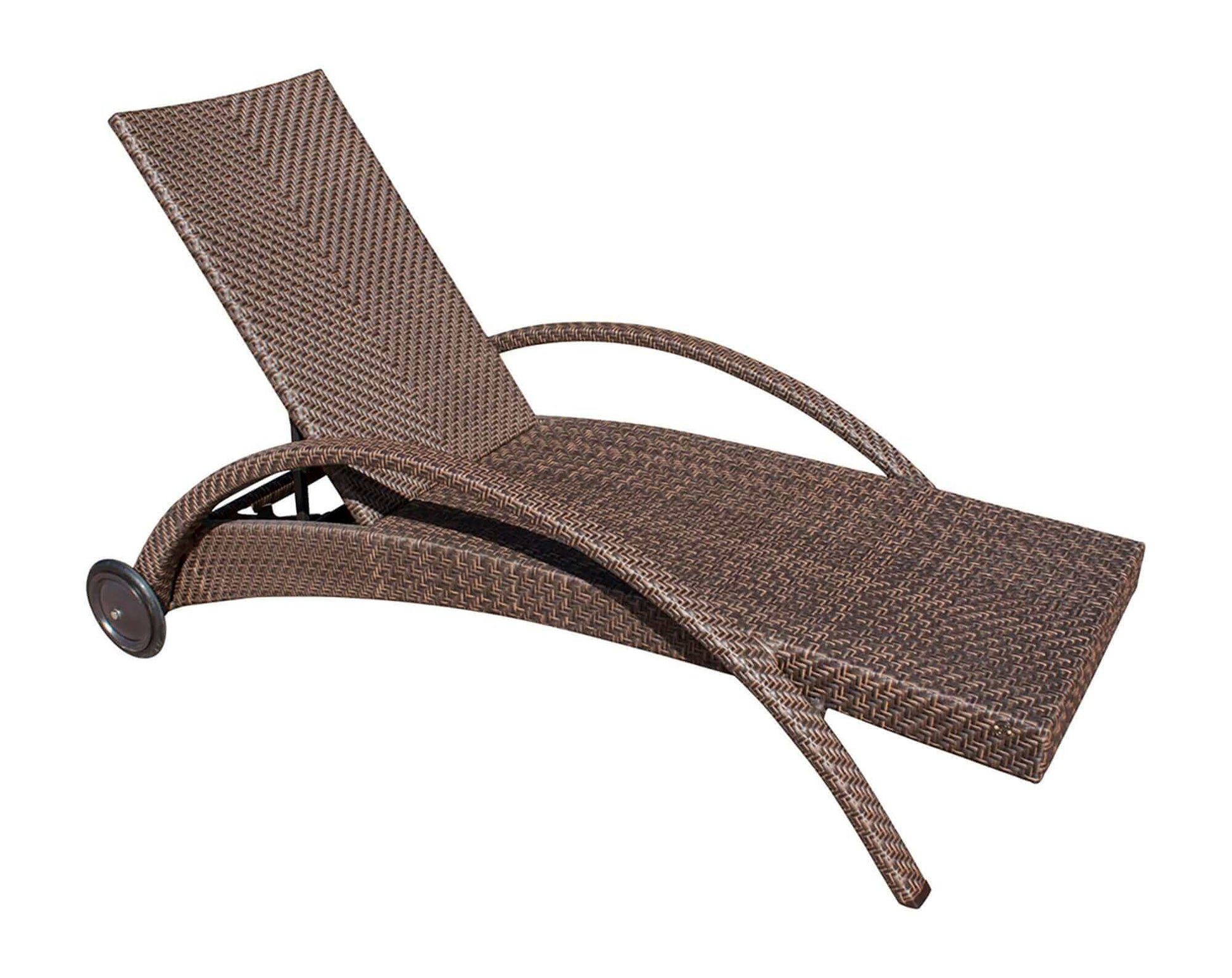 Chaise lounge chair made from aluminum frame woven with Rehau Java Brown fiber