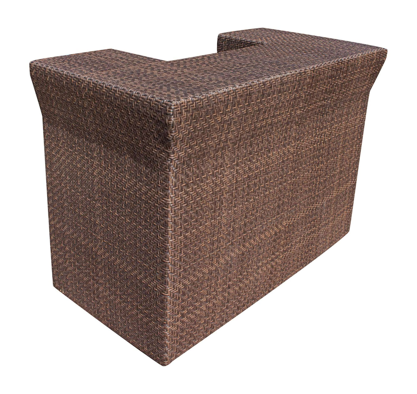 Contemporary outdoor bar with Plexiglas underneath wicker weave