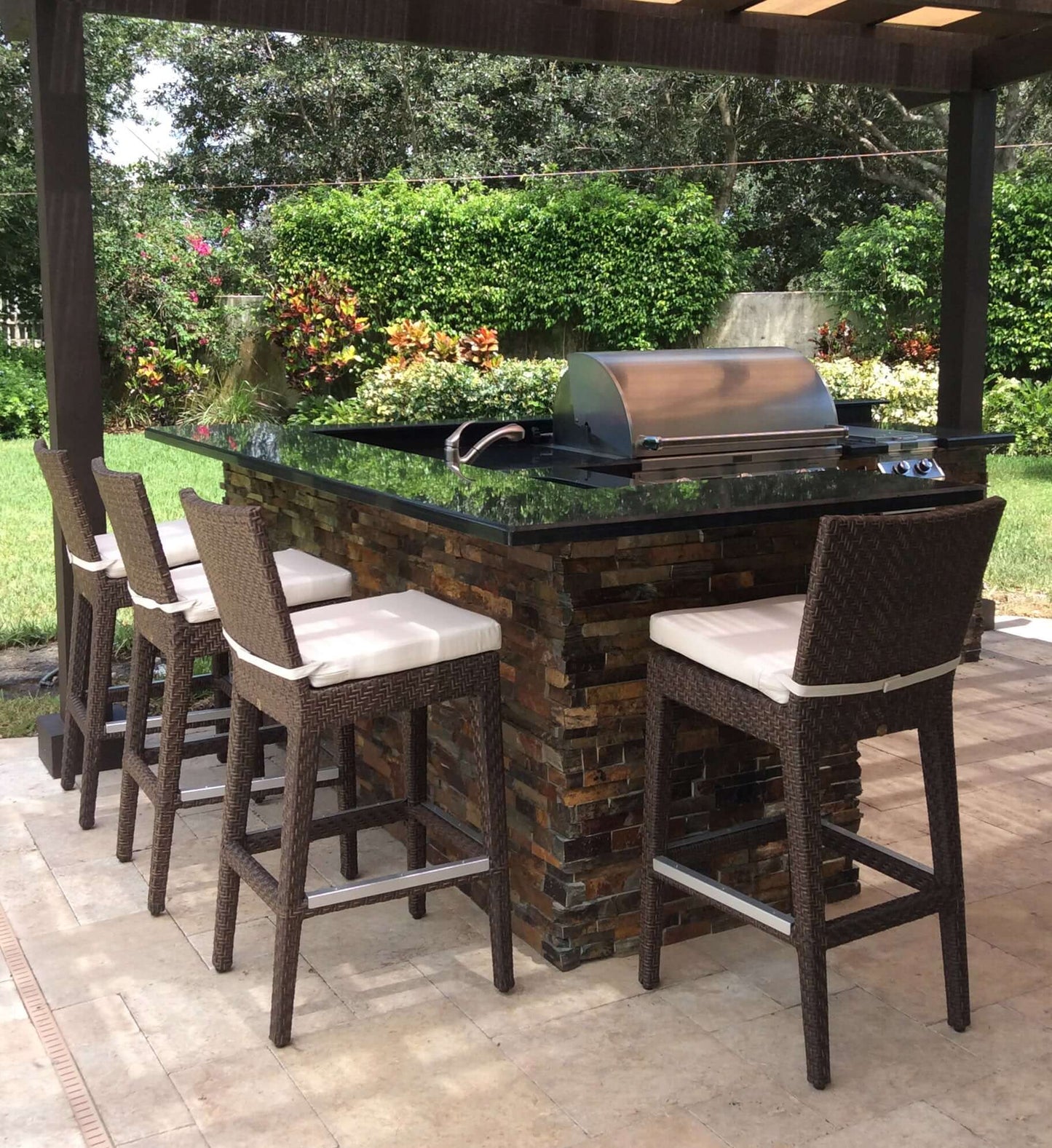Contemporary Outdoor 30" Barstool set of 2 and no assembly required