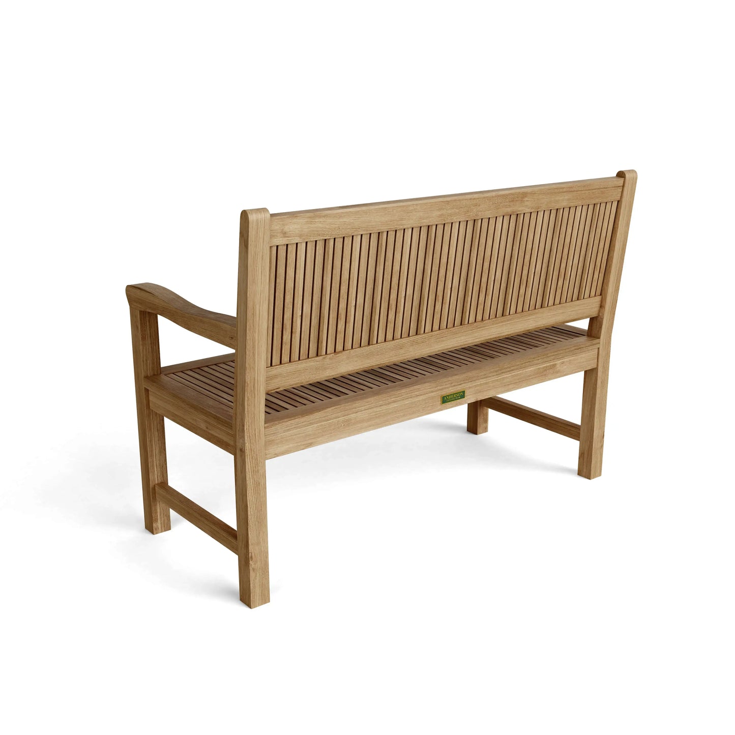 Teak 48" wooden bench seats two comfortably