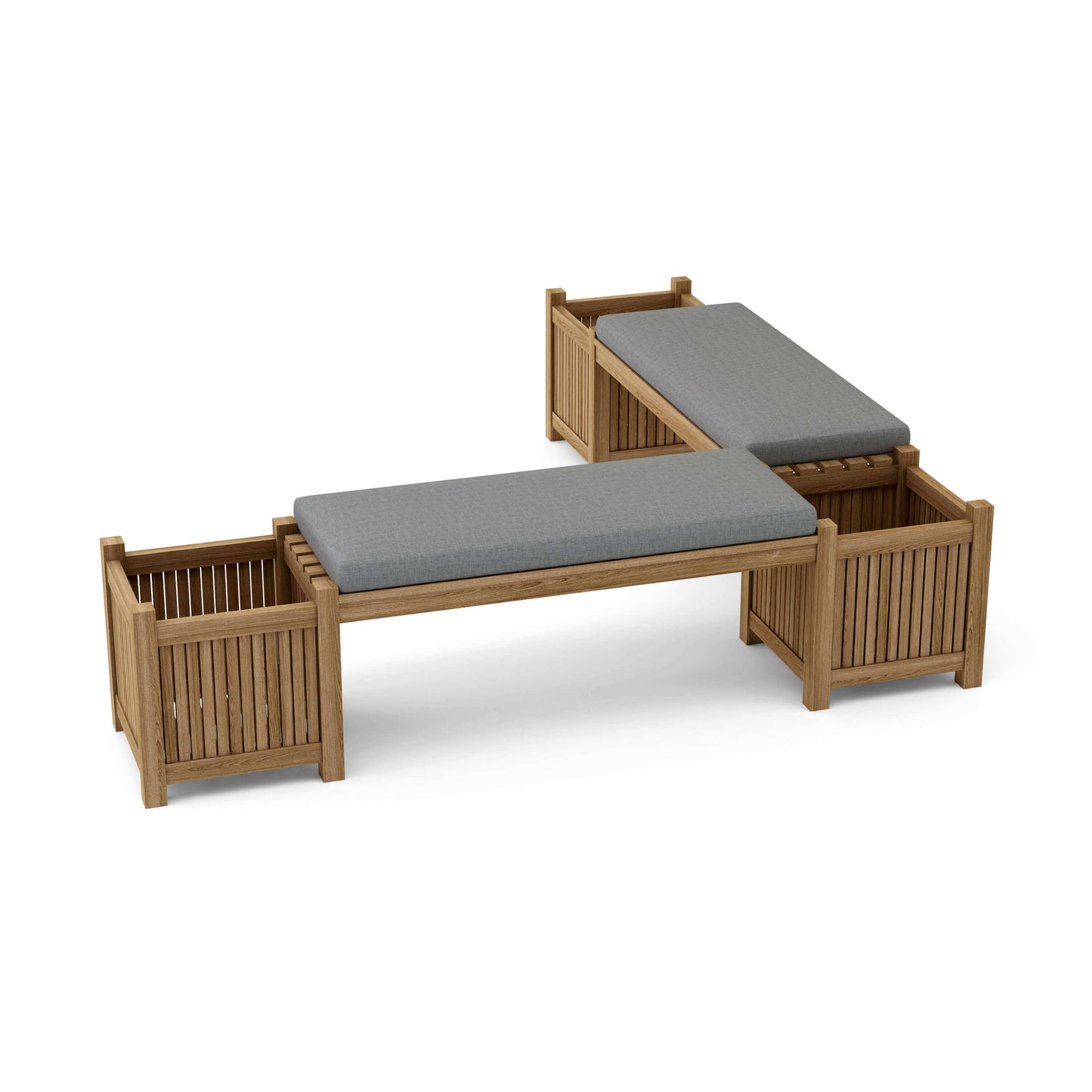 Anderson Teak Outdoor Planter Bench includes 2 benches and 3 planter boxes