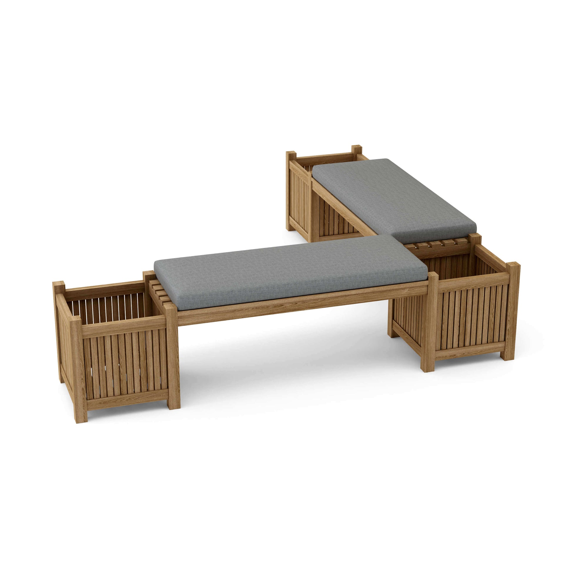 Anderson Teak Outdoor Planter Bench includes 2 benches and 3 planter boxes